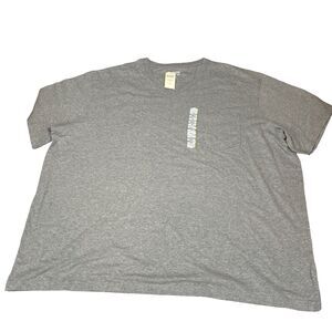 Duluth Trading Longtail Tee Shirt Mens 4XL Gray Relaxed Fit Short Sleeve V Neck